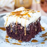 Caramel Mocha Poke Cake