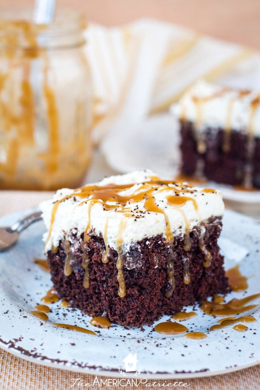 Caramel Mocha Poke Cake