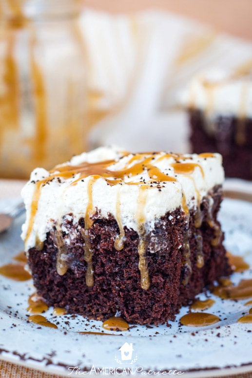 Caramel Mocha Poke Cake