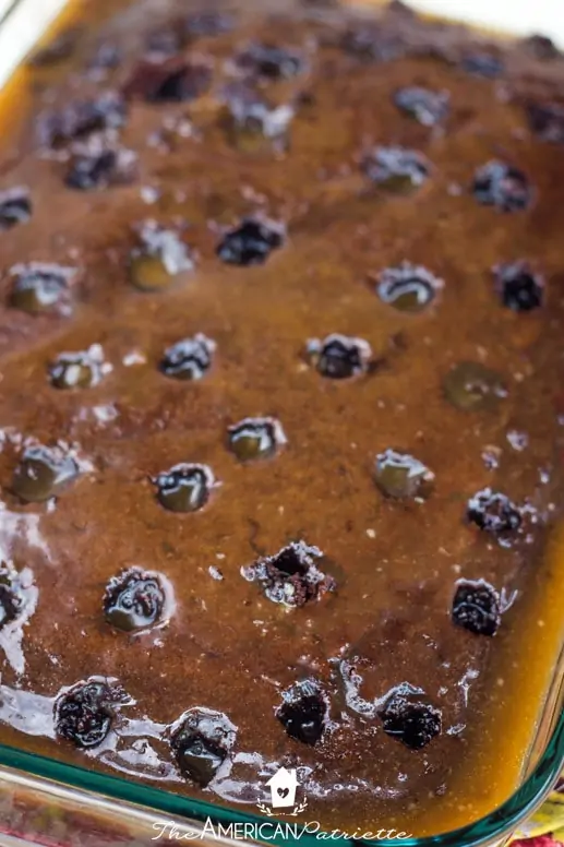 Caramel Mocha Poke Cake