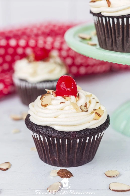 Almond Maraschino Cherry Cupcakes - Your Cup of Cake