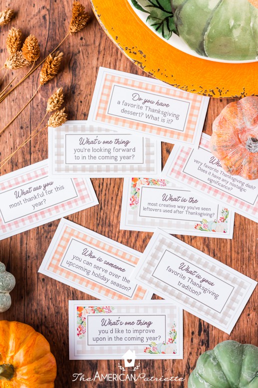  Free Printable Thanksgiving Dinner Conversation Cards