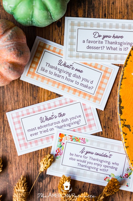 50 Free Printable Thanksgiving Dinner Conversation Cards - The American ...