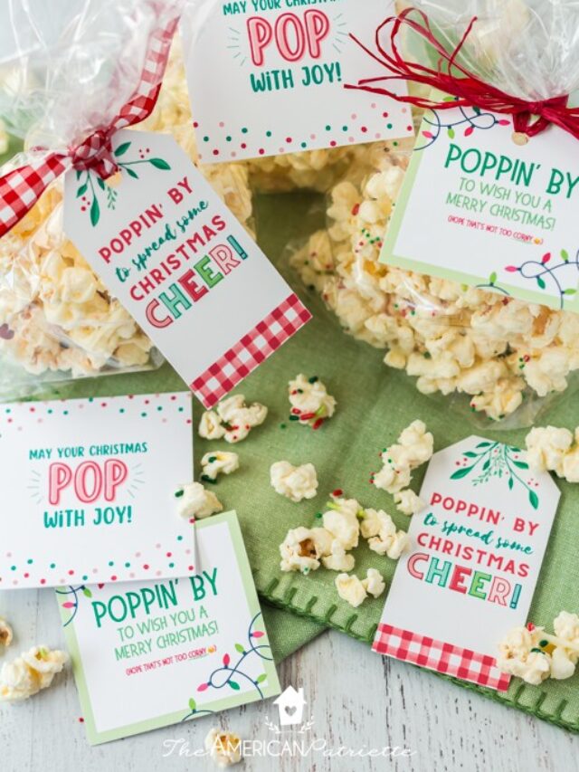 Free Printable Christmas Popcorn Gift Tags (SO CUTE!)